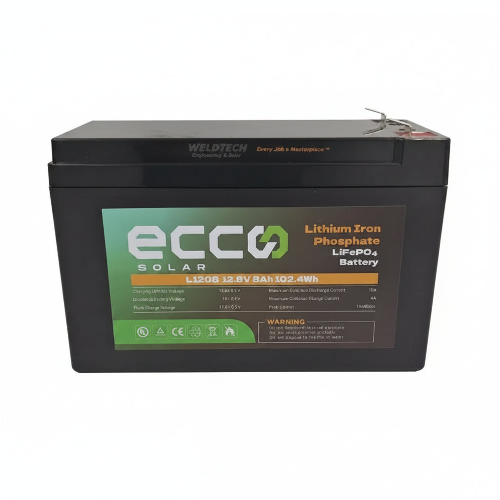 Ecco 12.8V 8AH Lithium Ion Battery (LiFePO4)