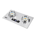 Dual Burner Gas Stove with Timer and Flameout Protection